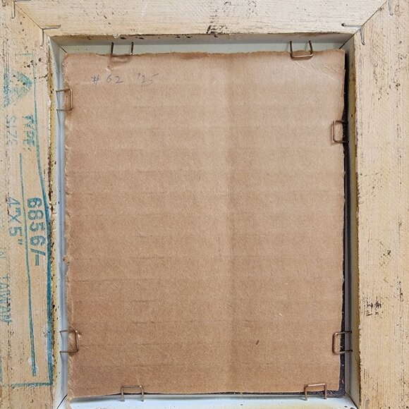 Winter Ski Scene Enamel on Copper Artwork By Jean Lucey, Framed & Signed, 7"x6" - Picture 12 of 16